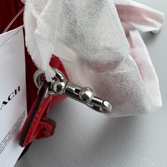 Coach NWT Red Quilted Mira Crescent Shoulder Bag with Heart Chain ❤️ - Picture 13 of 16